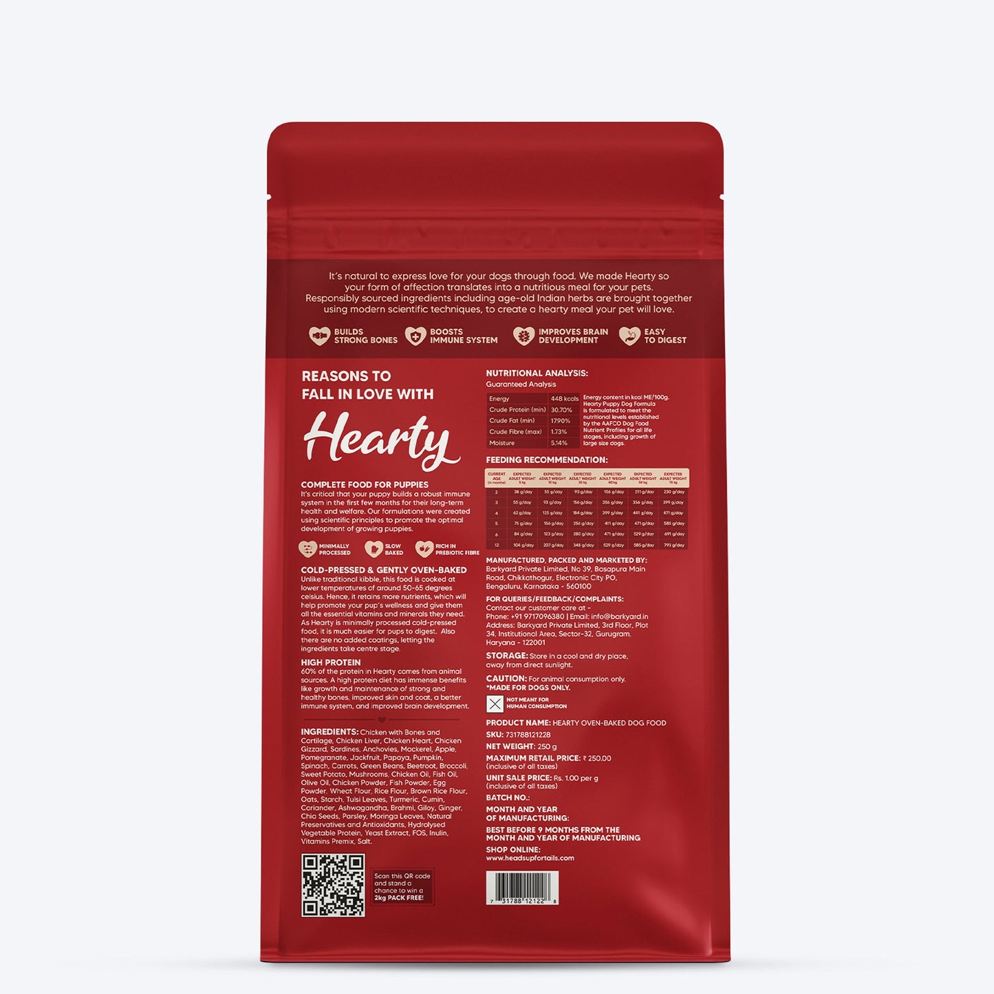 Hearty Oven-Baked Dry Food For Puppies With Chicken, Fish & Indian Herbs - All Breed