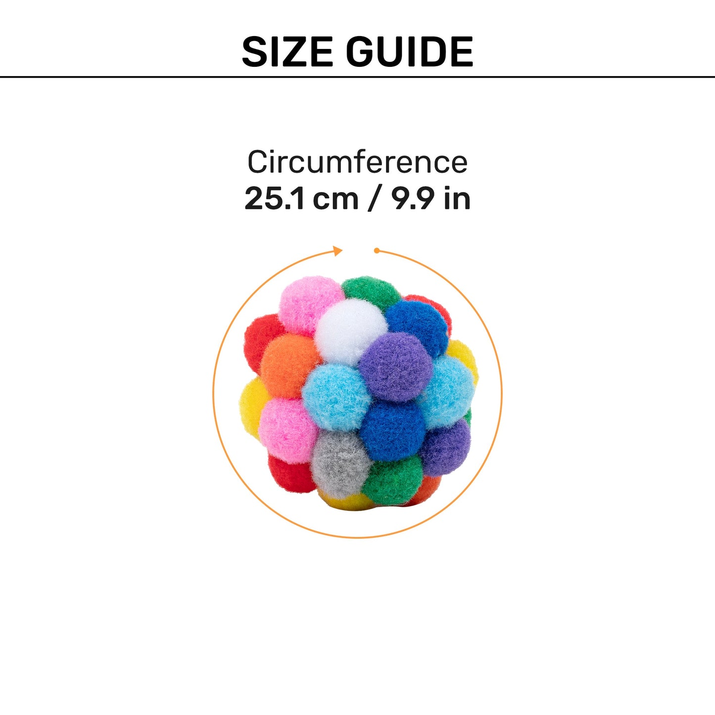 TLC Plush Ball Interactive Toy For Cat - Multicolor - Heads Up For Tails