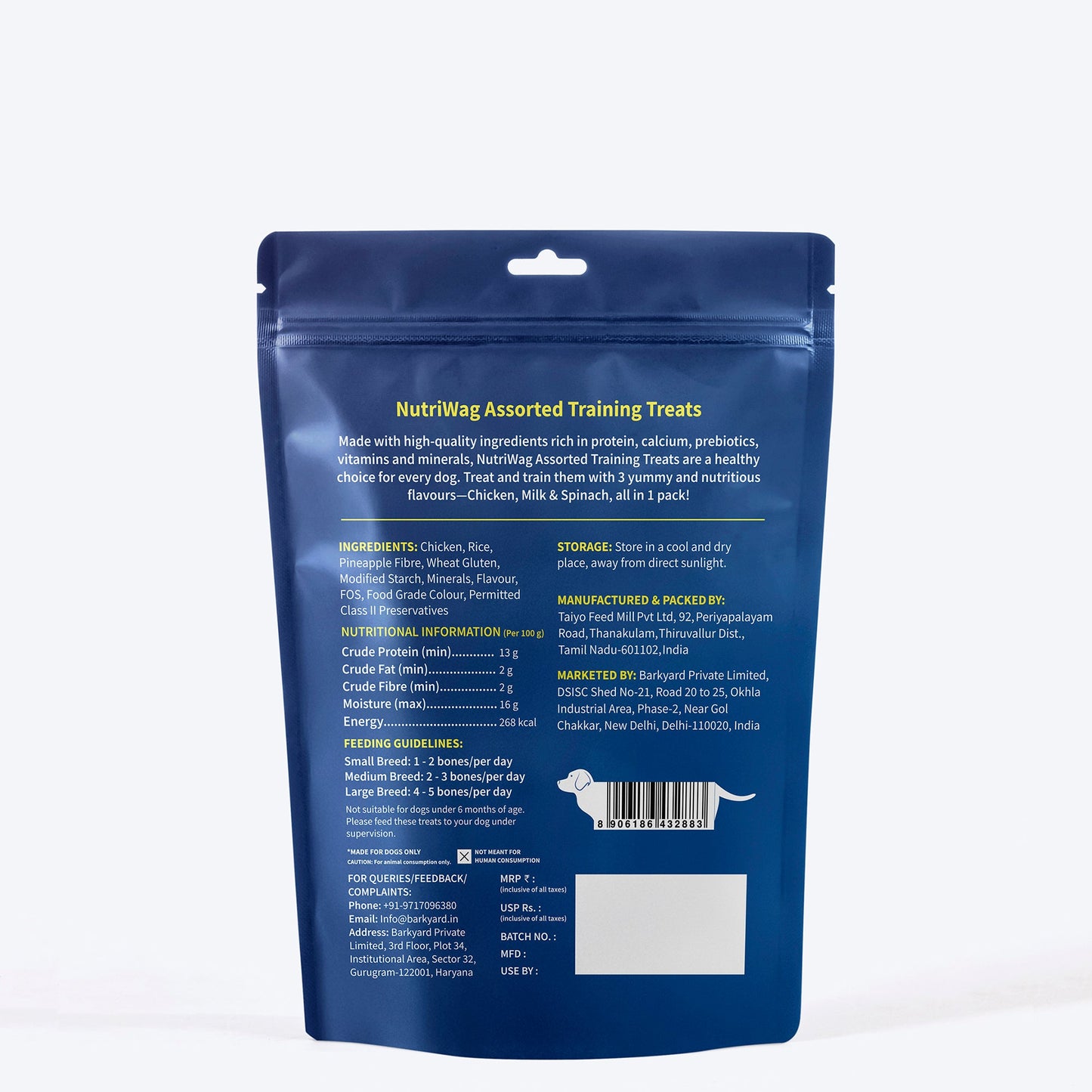 NutriWag Assorted Training Bites Treats For Dog - 200 gm - Heads Up For Tails