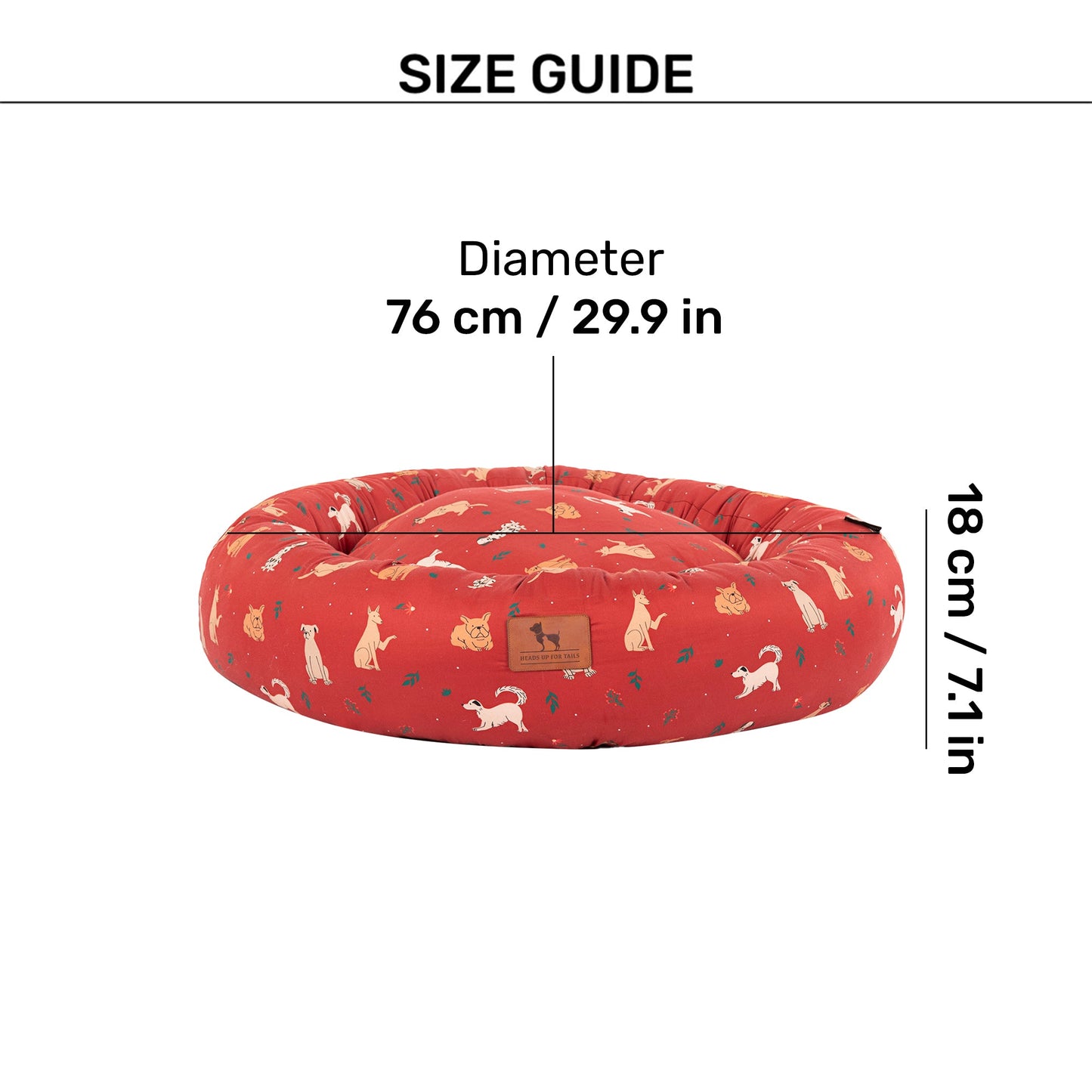 HUFT Bloom Buddies Donut Bed For Dog - Rust - Heads Up For Tails