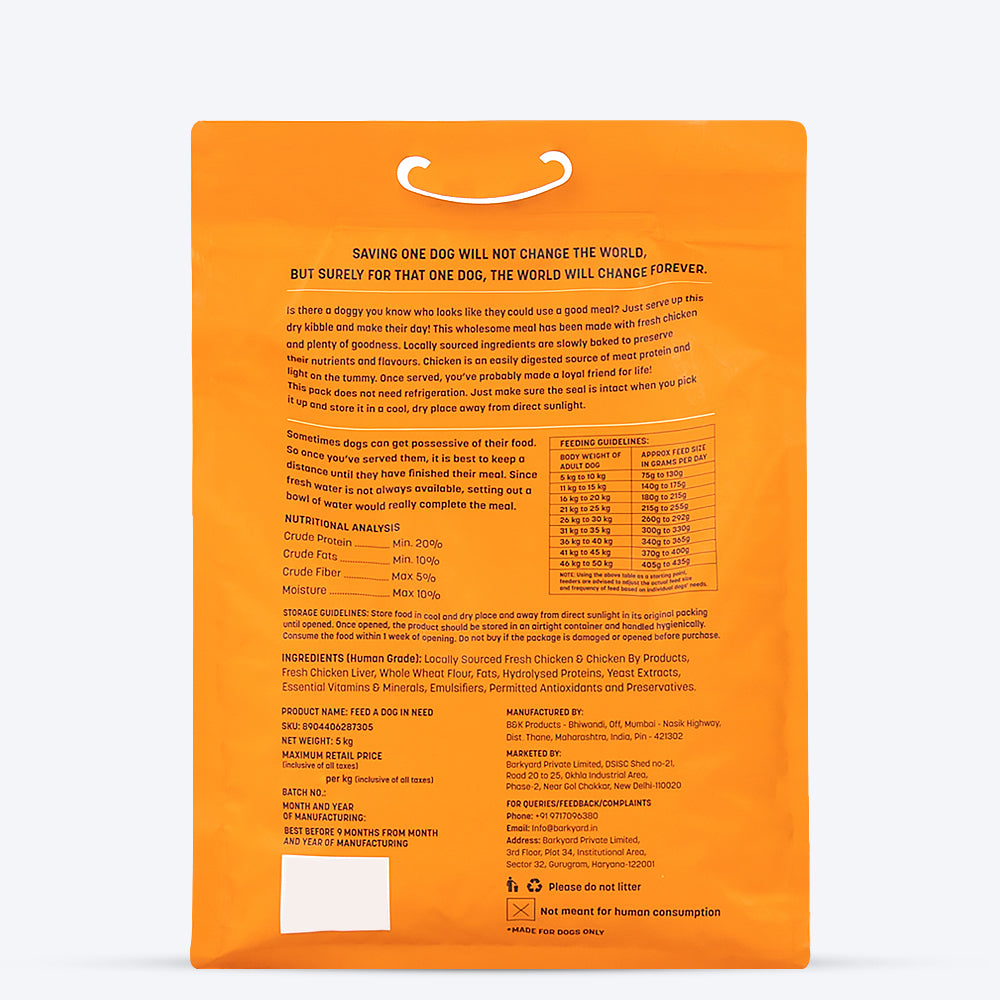 HUFT Feed a Dog In Need Dog Food Pack - 5kg - Heads Up For Tails