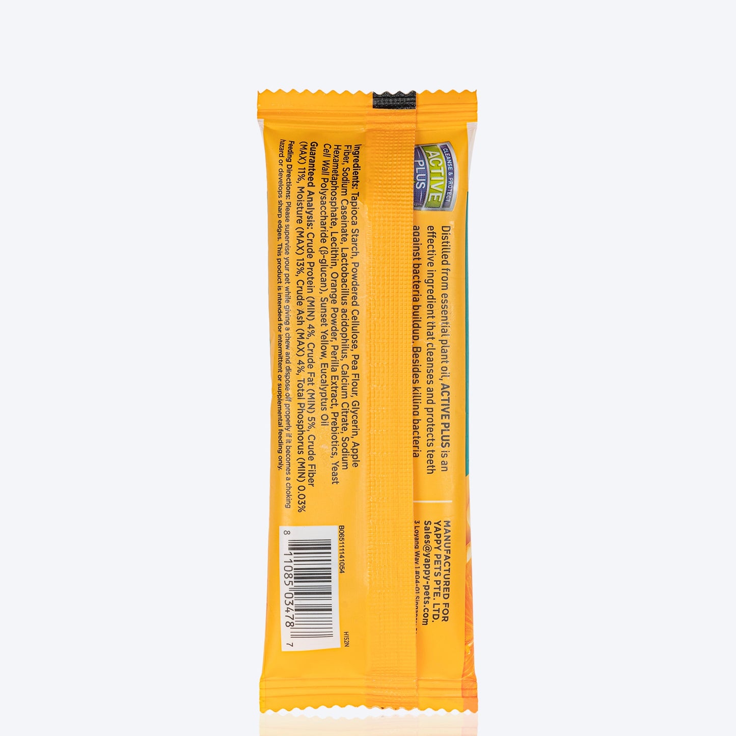 Happi Skippi Dental Chew Zest Orange Dog Treats - 4 inch - 25 gm - Heads Up For Tails