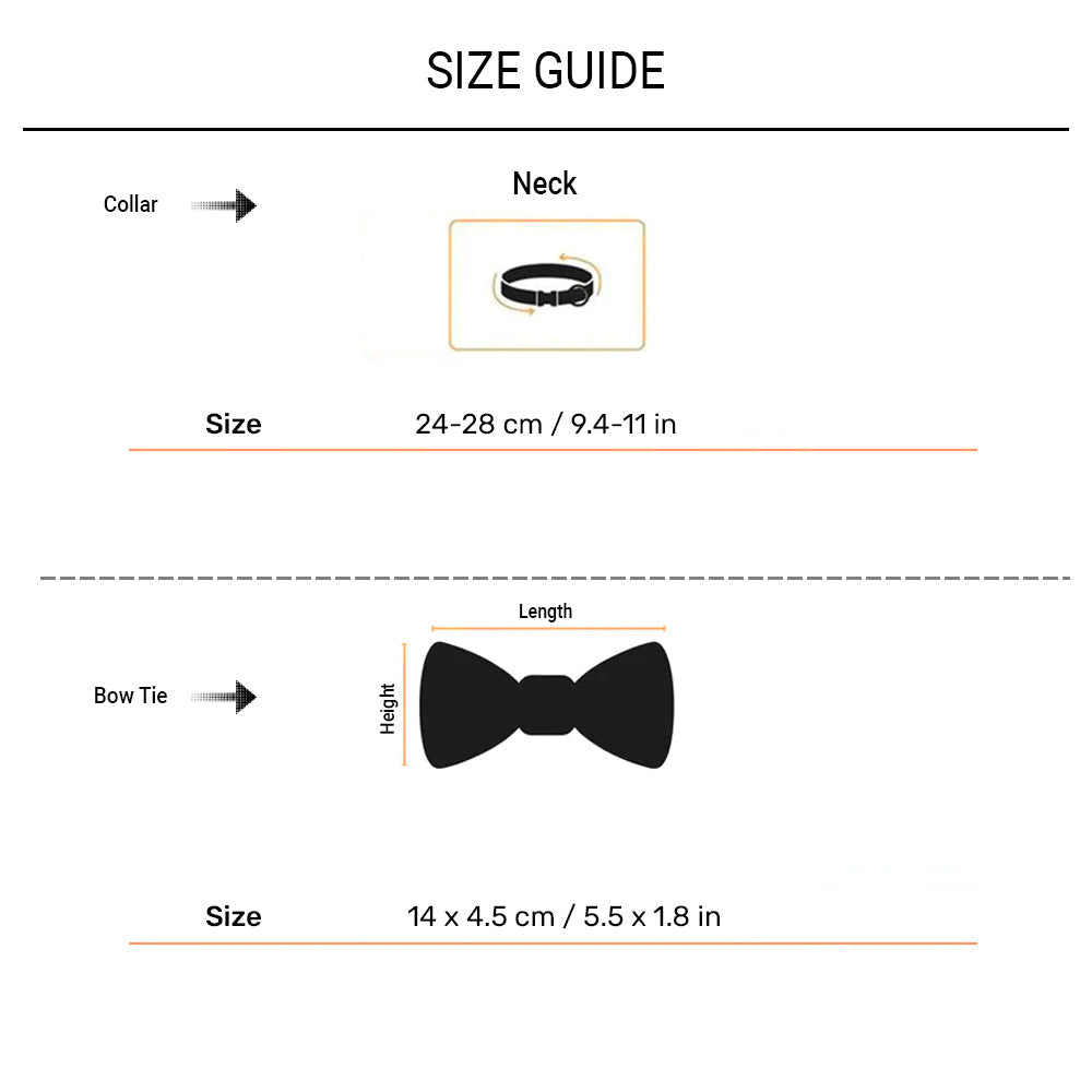 HUFT Brocade Dazzle Bow Tie With Strap For Cat - Yellow - Heads Up For Tails