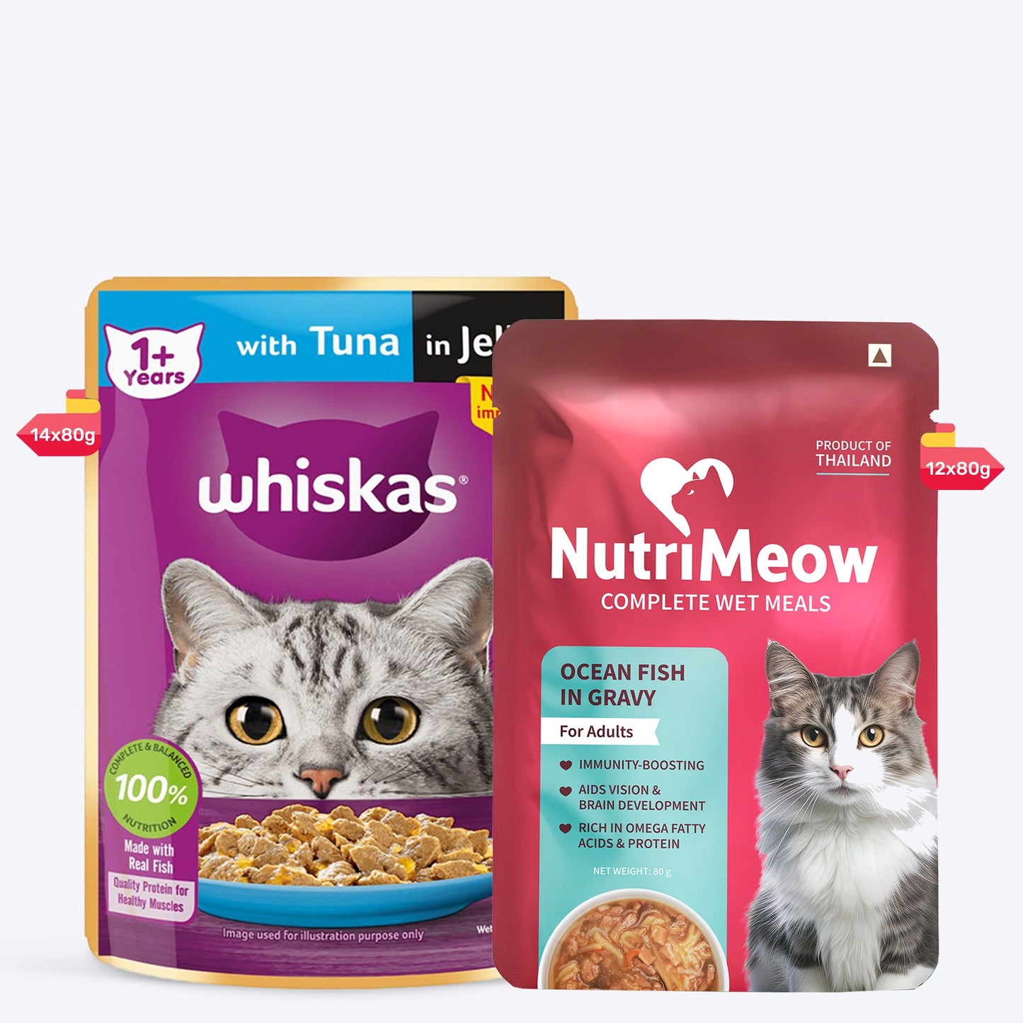 Whiskas Tuna in Jelly (1+ Years) Wet Food For Adult Cat - 80 gm Pack
