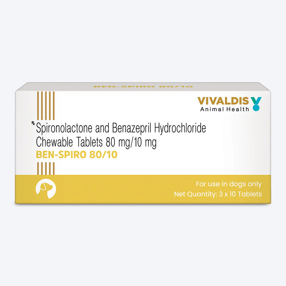 Vivaldis RX Ben Spiro Diuretic Cardiac Support Tablets For Pets - 3x10 Tablets - Heads Up For Tails