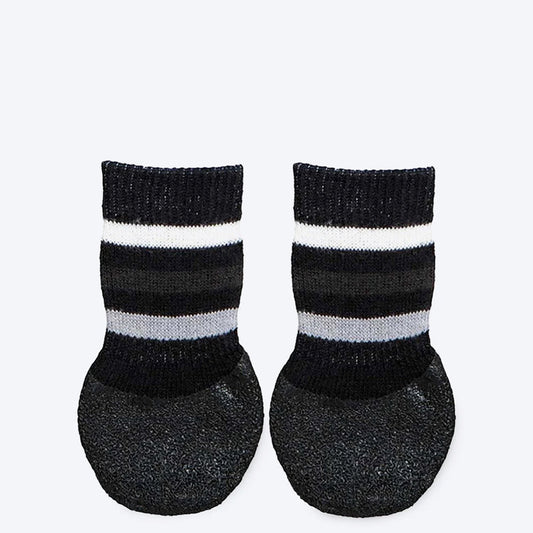 Trixie Non - Slip Dog Socks with AA-Round Rubber Coating - Black - 1 Pair ( 2 Boots Covers 2 Paws Only)_01