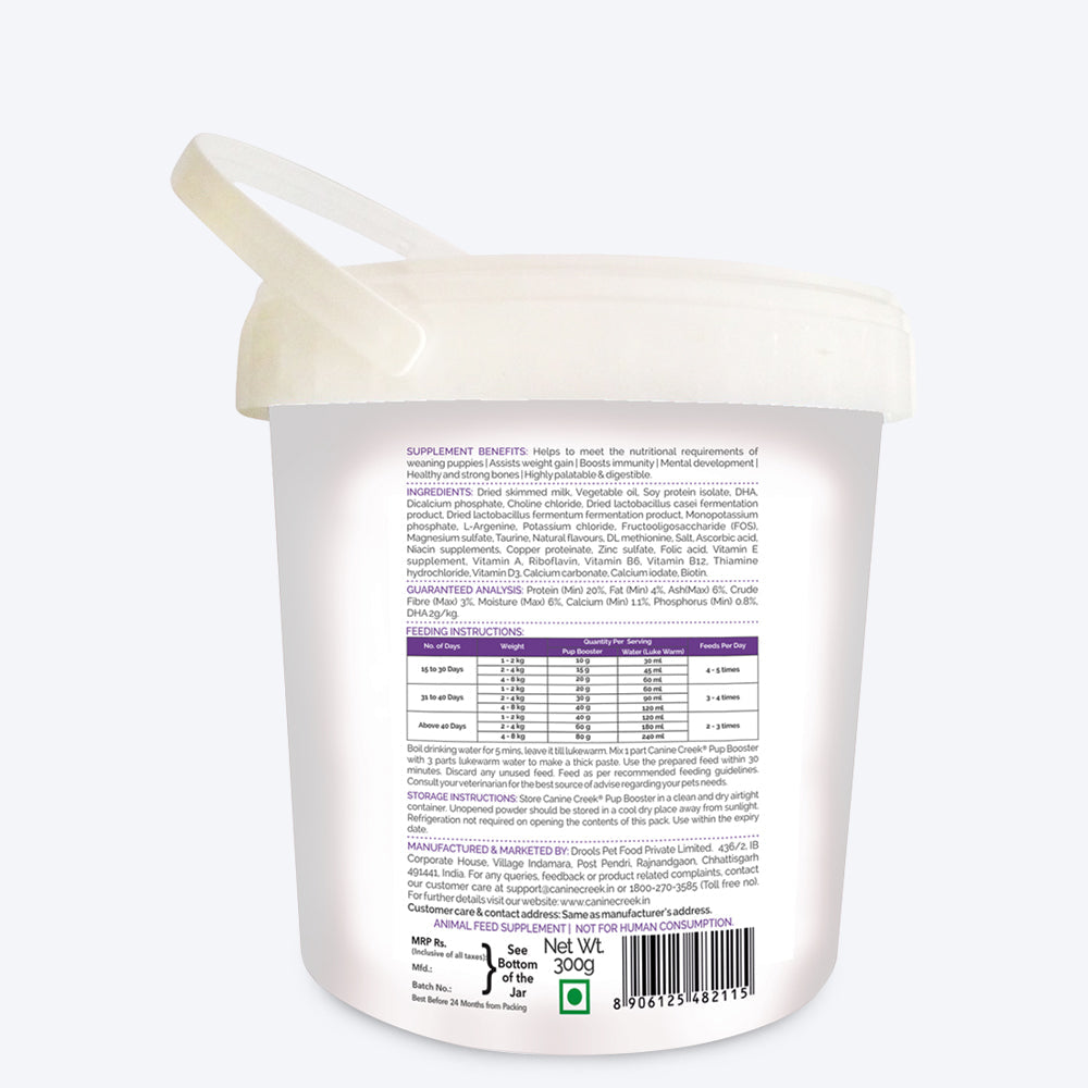 Canine Creek Pup Booster- WeaningPuppy Diet for all Breeds - 300 g - Heads Up For Tails