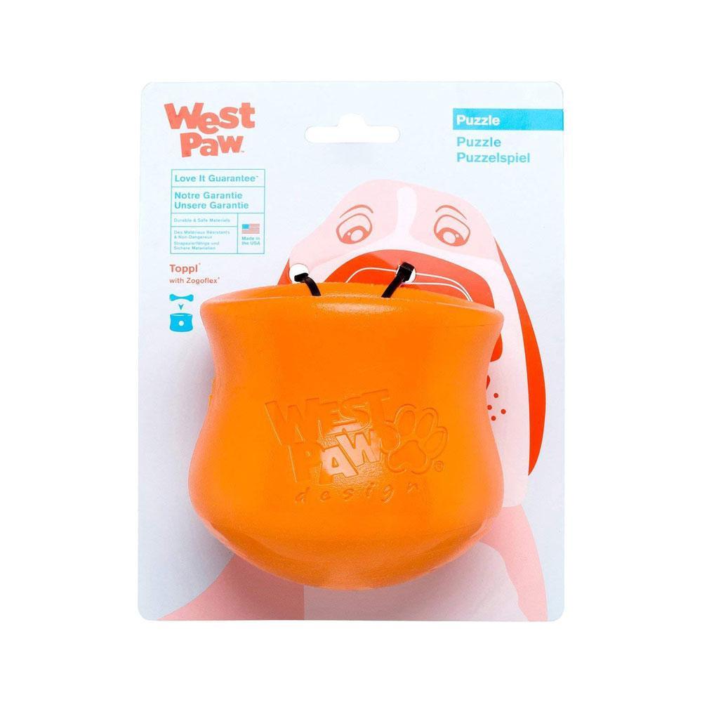West Paw Zogoflex Toppl Interactive Treat Dispensing Dog Toy Large Orange