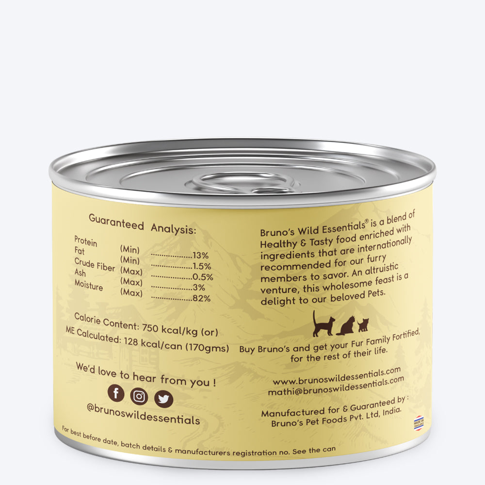 BRUNO'S WILD Essentials Sardine with Tuna In Pumpkin Gravy Grain-Free Wet Cat Food - 170 g - Heads Up For Tails
