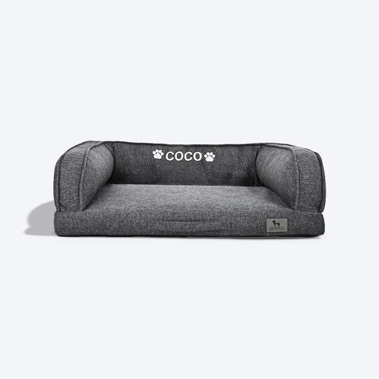 HUFT Personalised Dog Sofa Bed - Black - Heads Up For Tails