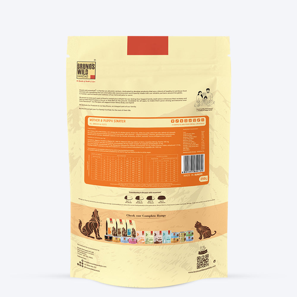 Bruno's Wild Essentials Mother & Puppy Starter with Chicken Dry Dog Food - Heads Up For Tails