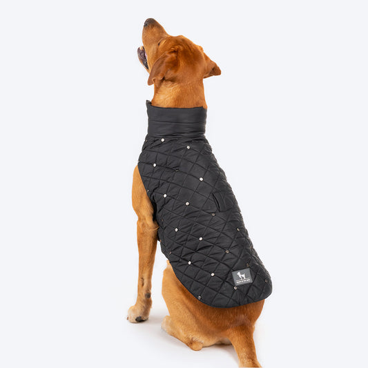 HUFT Luxe Stud Quilted Jacket For Pet - Black - Heads Up For Tails