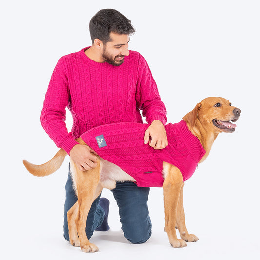 HUFT Twinning Classic Sweater for Humans - Orchid Flower Pink - Heads Up For Tails