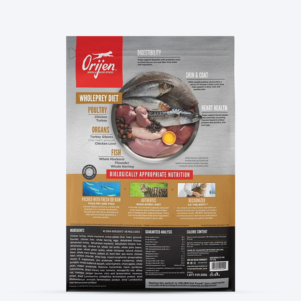 Orijen 85% Meat Cat & Kitten Dry Food - Heads Up For Tails