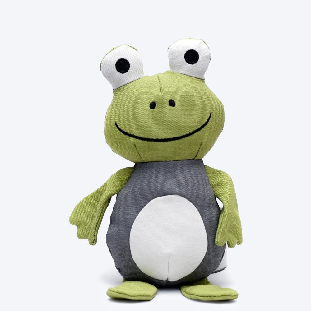 HUFT In the Jungle Frog Prince Dog Toy Made from Recycled Cotton - Heads Up For Tails