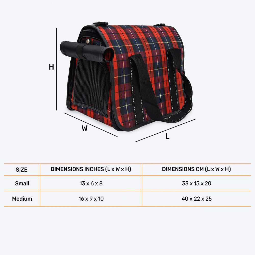 HUFT Tartan Dog & Cat Carrier Bag - Heads Up For Tails