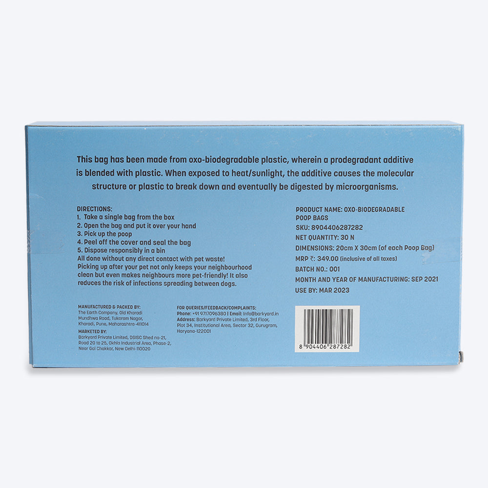HUFT Oxo-Biodegradable Poop Bags - Pack of 30 - Heads Up For Tails