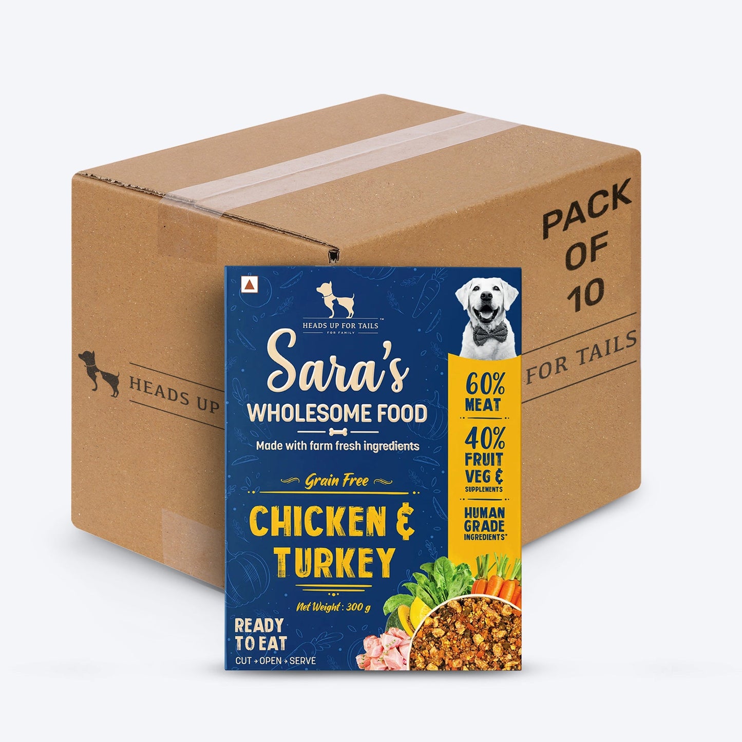 HUFT Sara's Wholesome Food - Grain-Free Chicken And Turkey Dog Food - Heads Up For Tails