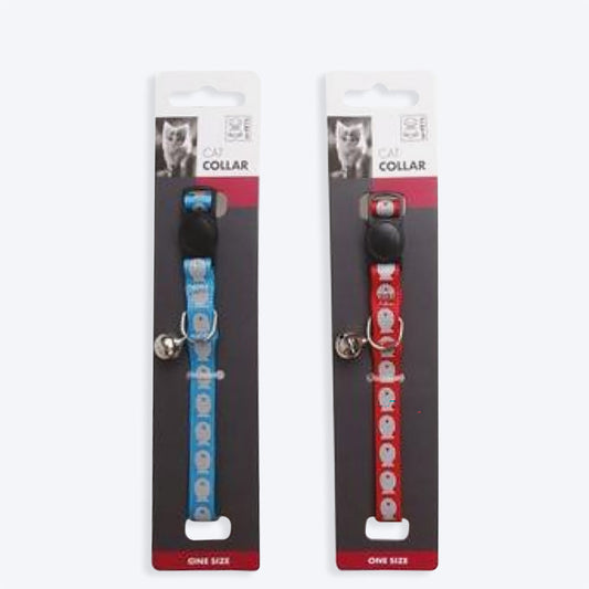 M-Pets Reflective Cat Collar - Blue & Red - Heads Up For Tails