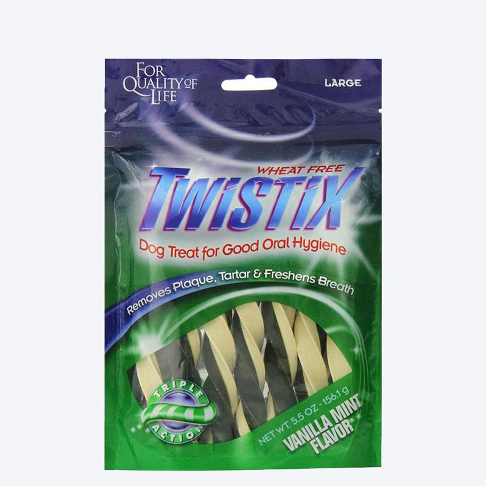 NPIC Twistix Vanilla Mint Dog Treats - Large - 156 g - Heads Up For Tails