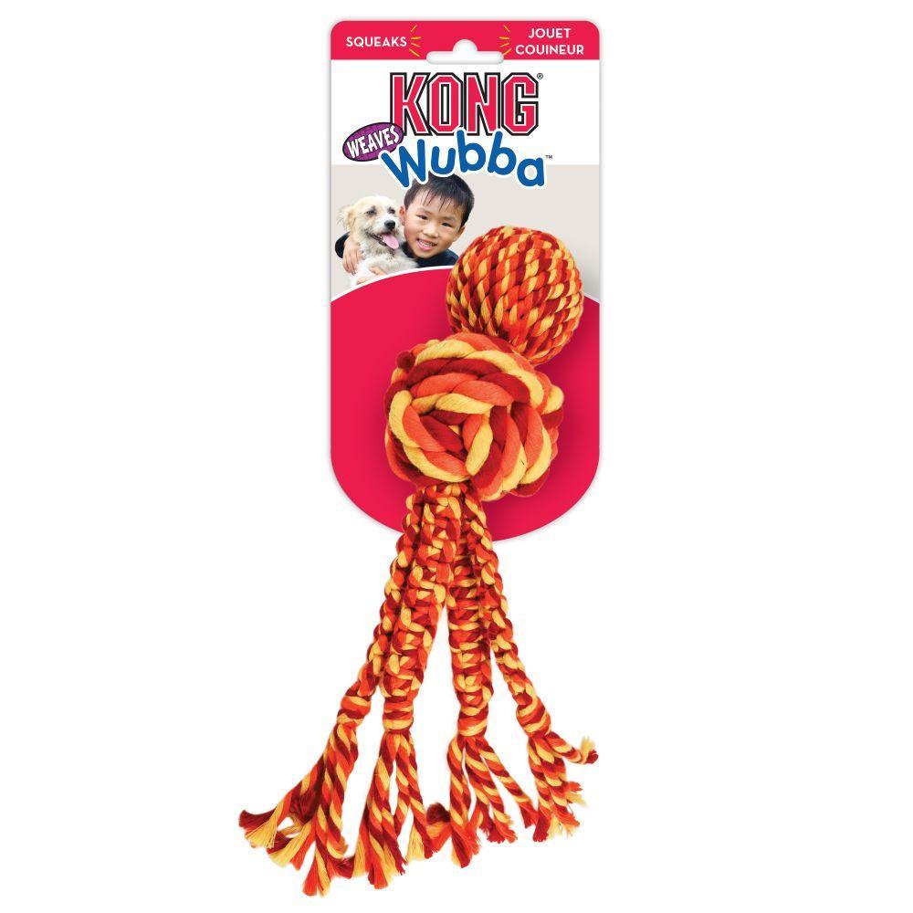 Kong Wubba Weaves With Rope Assorted Dog Toy