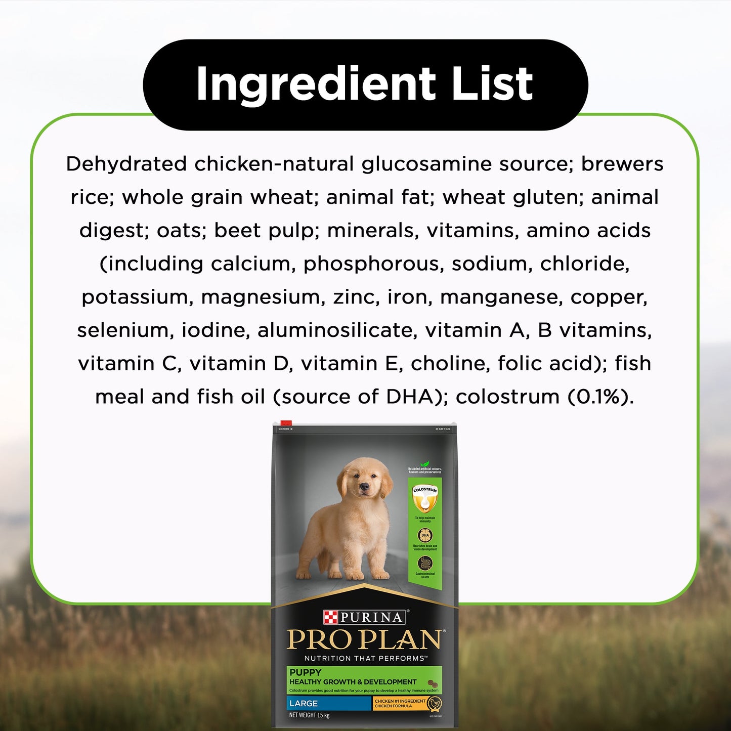 PURINA PRO PLAN Large Breed Dry Food For Puppy - Heads Up For Tails