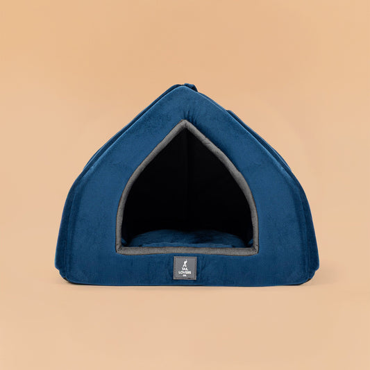 TLC Bedding With Removable Cushion For Cat & Puppy - Navy & Grey - Heads Up For Tails