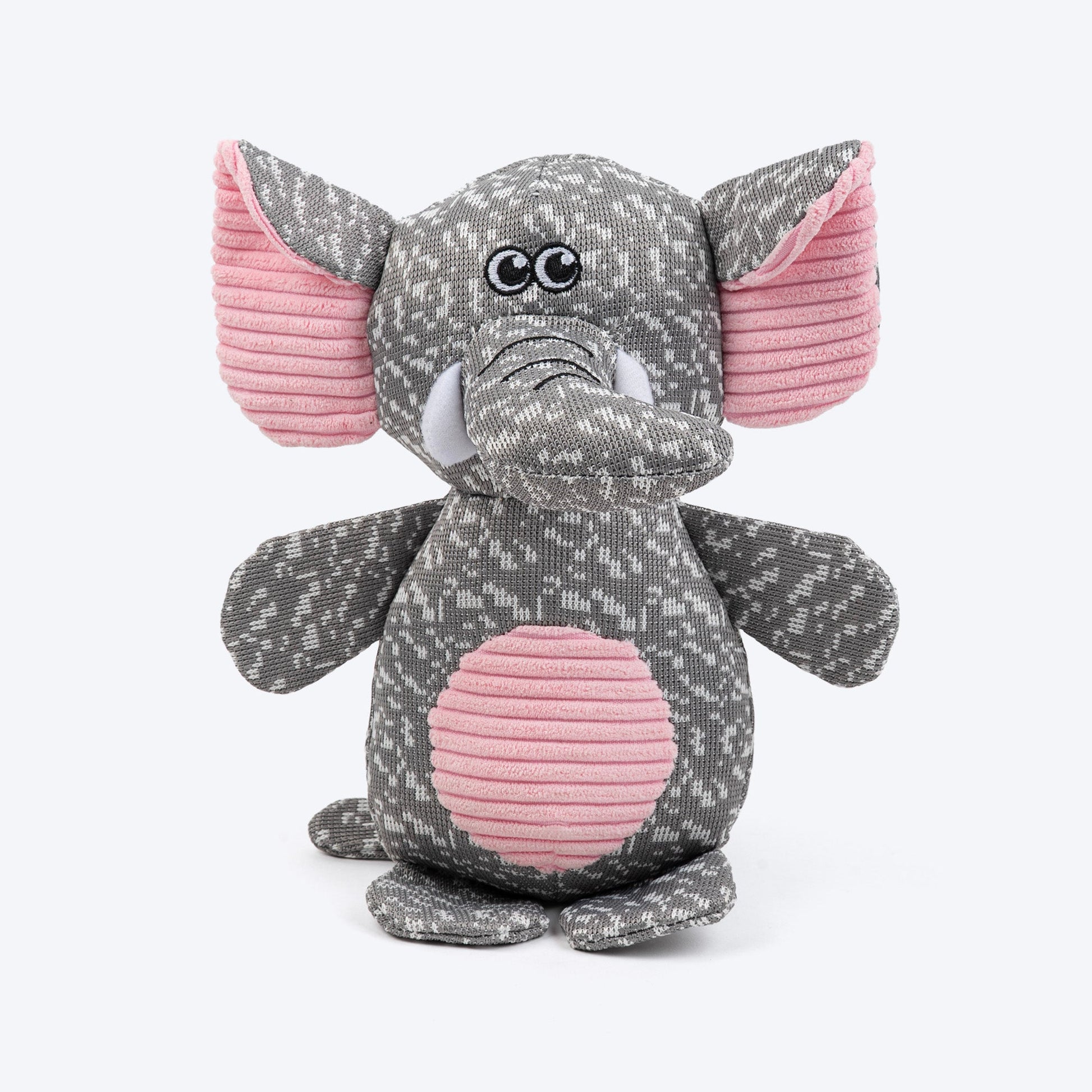HUFT Squeaky Snugglephant Plush Toy For Dog - Grey - Heads Up For Tails