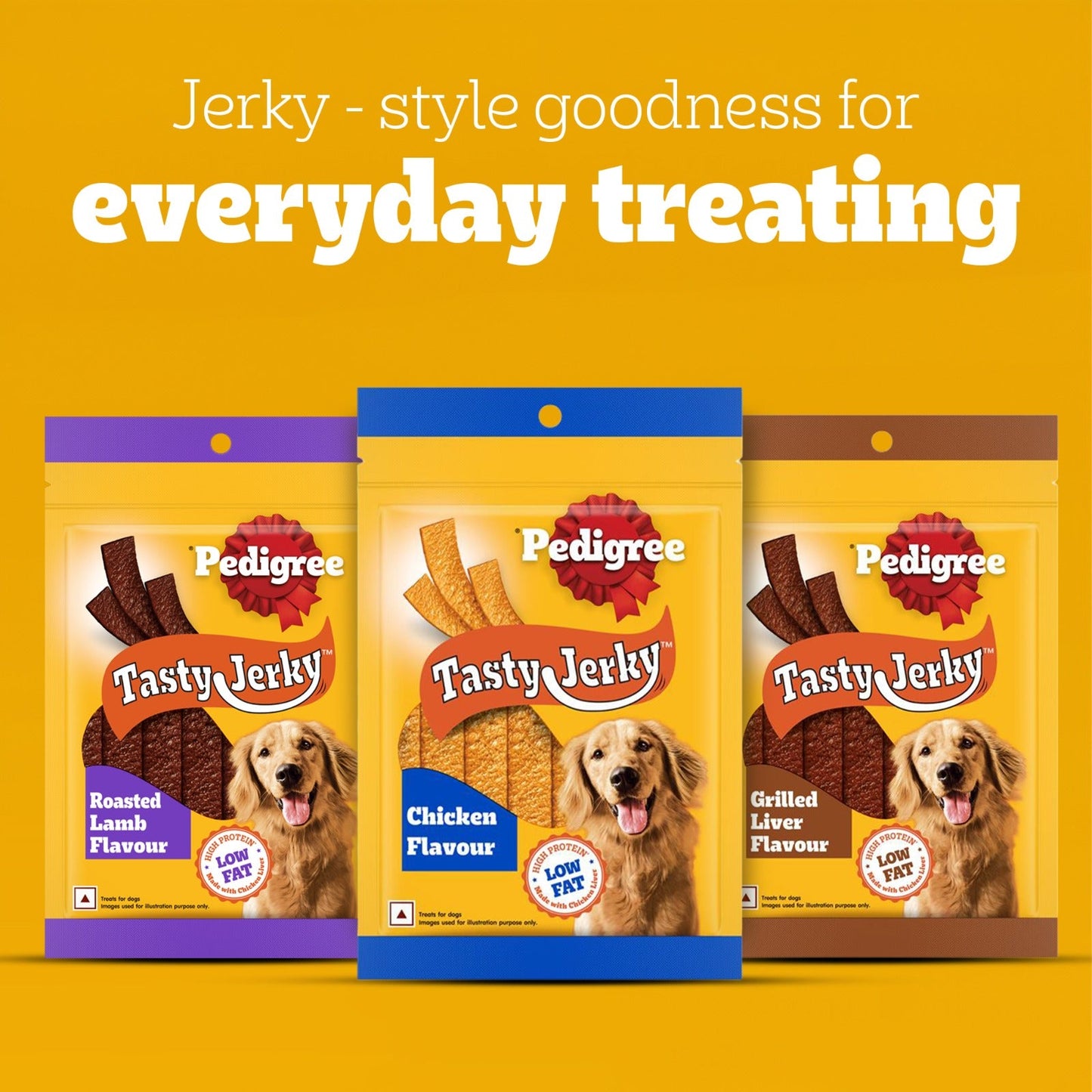 Pedigree Tasty Jerky Chicken Flavour Treat For Adult Dog - 70 g - Heads Up For Tails