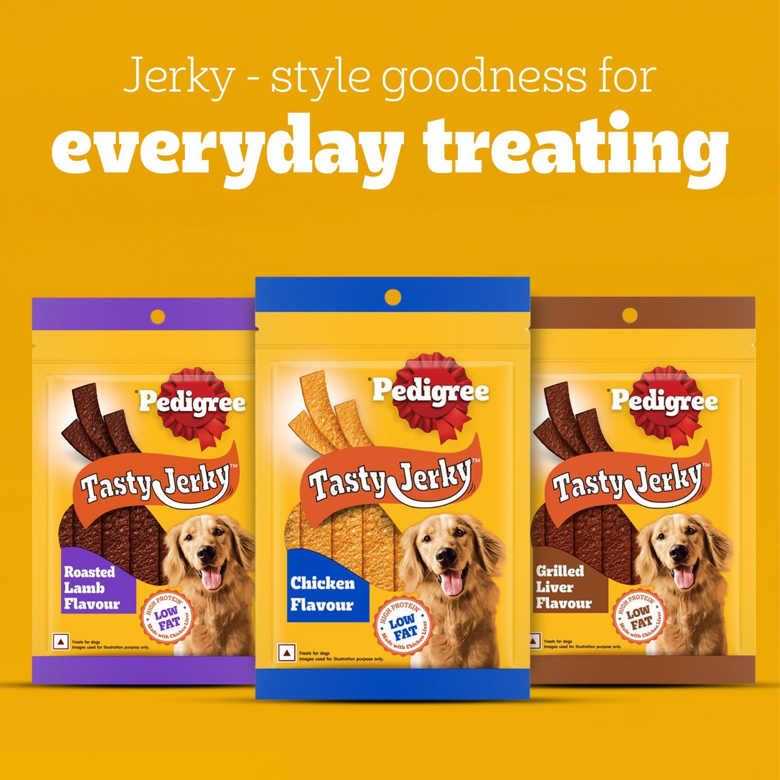 Pedigree Tasty Jerky Chicken Flavour Treat For Adult Dog - 70 g - Heads Up For Tails
