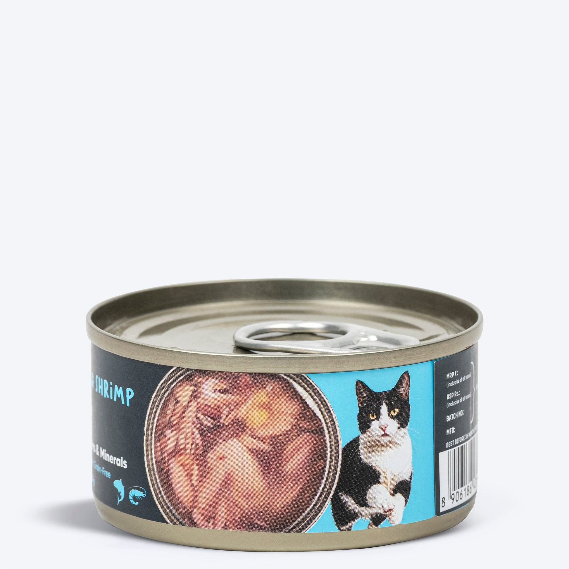Meowsi by HUFT Tuna & Shrimp in Broth Canned Cat Wet Food, 80 gm, with vitamins and minerals, grain-free.