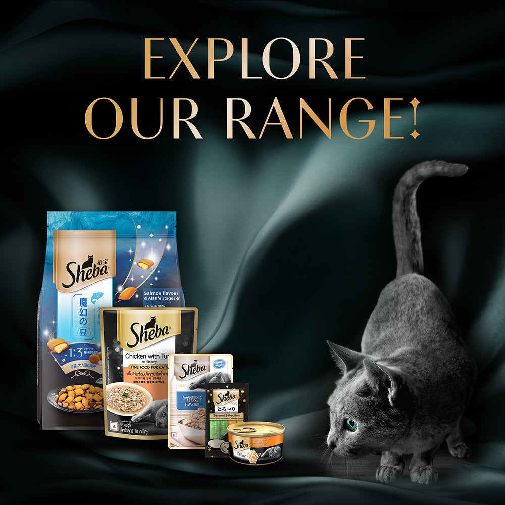 Sheba Rich Premium (1+ Years) Tuna Pumpkin & Carrot In Gravy Adult Wet Cat Food - (28 x 70gm) - Heads Up For Tails