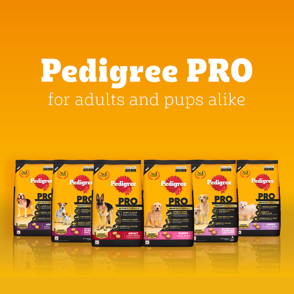 Pedigree PRO Expert Nutrition Active Adult Dry Dog Food - Heads Up For Tails