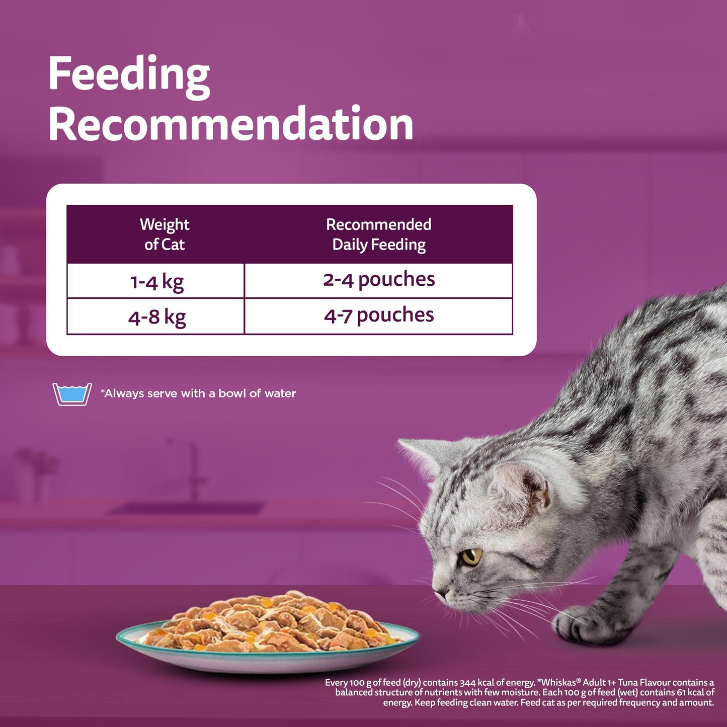 Whiskas Tasty Mix Adult (1+ year) Chicken With Tuna & Carrot in Gravy Wet Cat Food - 70 gm Pack - Heads Up For Tails