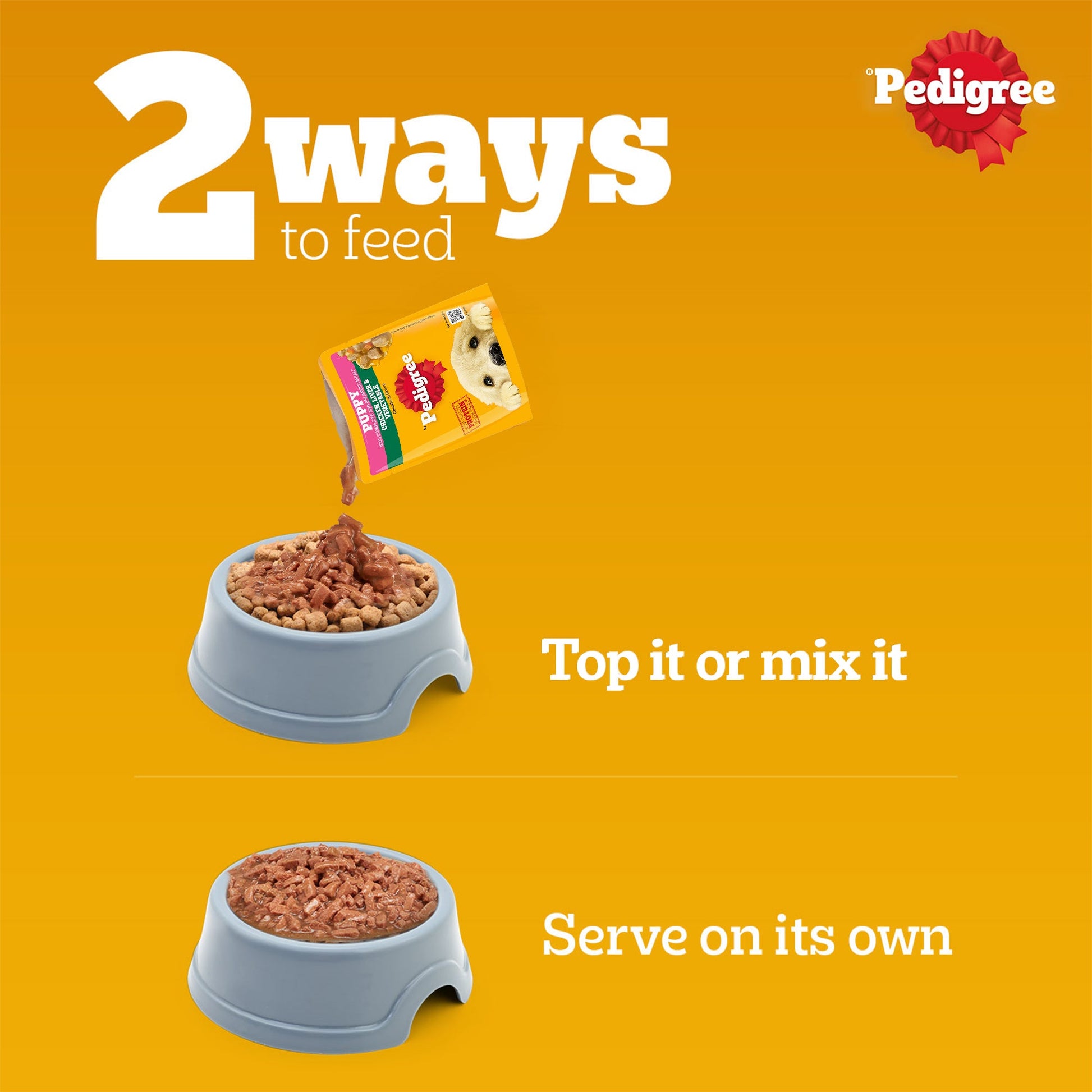 Pedigree Chicken & Liver Chunks in Gravy with Vegetables Wet Puppy Food - 70Gm Packs - Heads Up For Tails