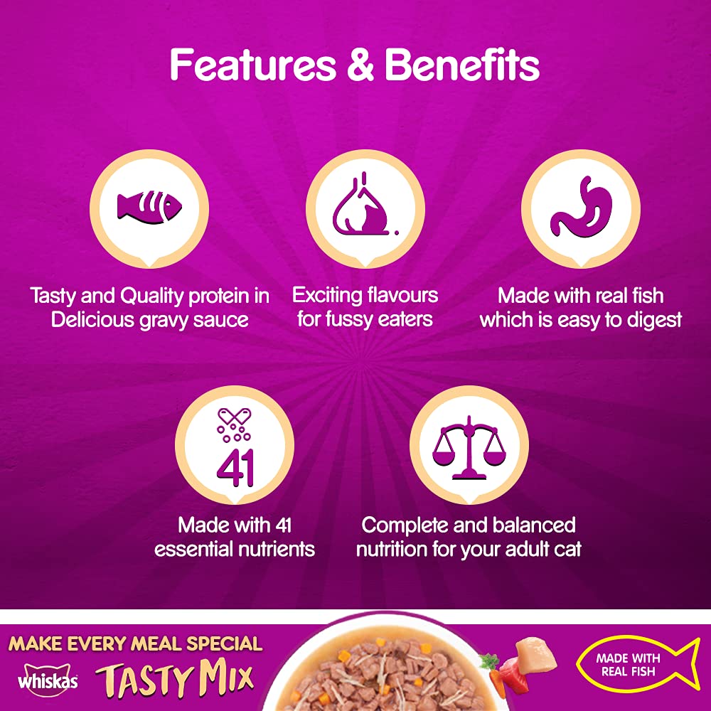 Whiskas Chicken With Tuna & Carrot Adult Wet Food For Cat - 28 x 70 gm_04