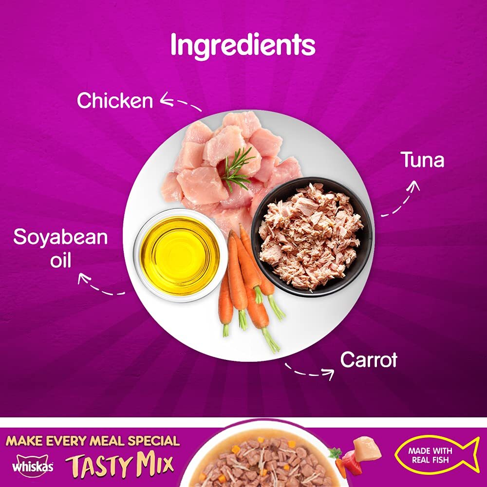 Whiskas Chicken With Tuna & Carrot Adult Wet Food For Cat - 28 x 70 gm_03