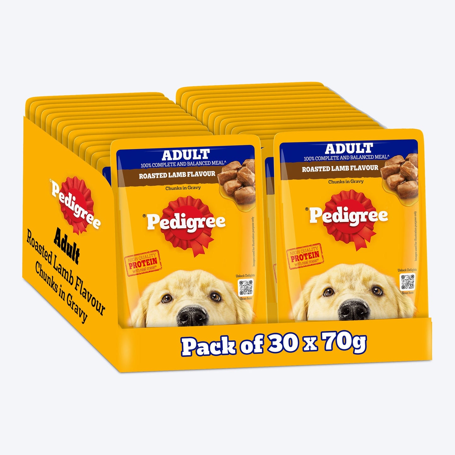 Pedigree Roasted Lamb Chunks In Gravy Adult Dog Wet Food - 70 gm - Heads Up For Tails