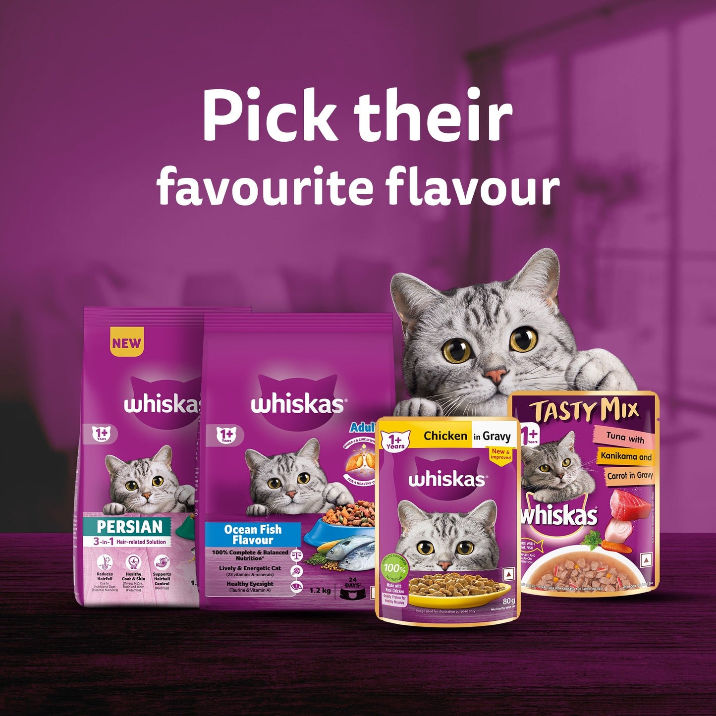 Whiskas Tuna And White Fish Wet Food For Adult Cat - 80 gm - Heads Up For Tails