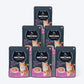 Meowsi by HUFT Chicken Breast with Duck p¢t© cat wet food, 80 gm, featuring a cat and a bowl of food on the packaging.