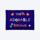 HUFT Personalised 100% Adorable Mat For Dog & Cat - Dark Blue - Heads Up For Tails