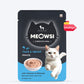Meowsi by HUFT Tuna & Shrimp Mousse Cat Wet Food, 80 gm, grain-free, with vitamins and minerals for balanced nutrition.