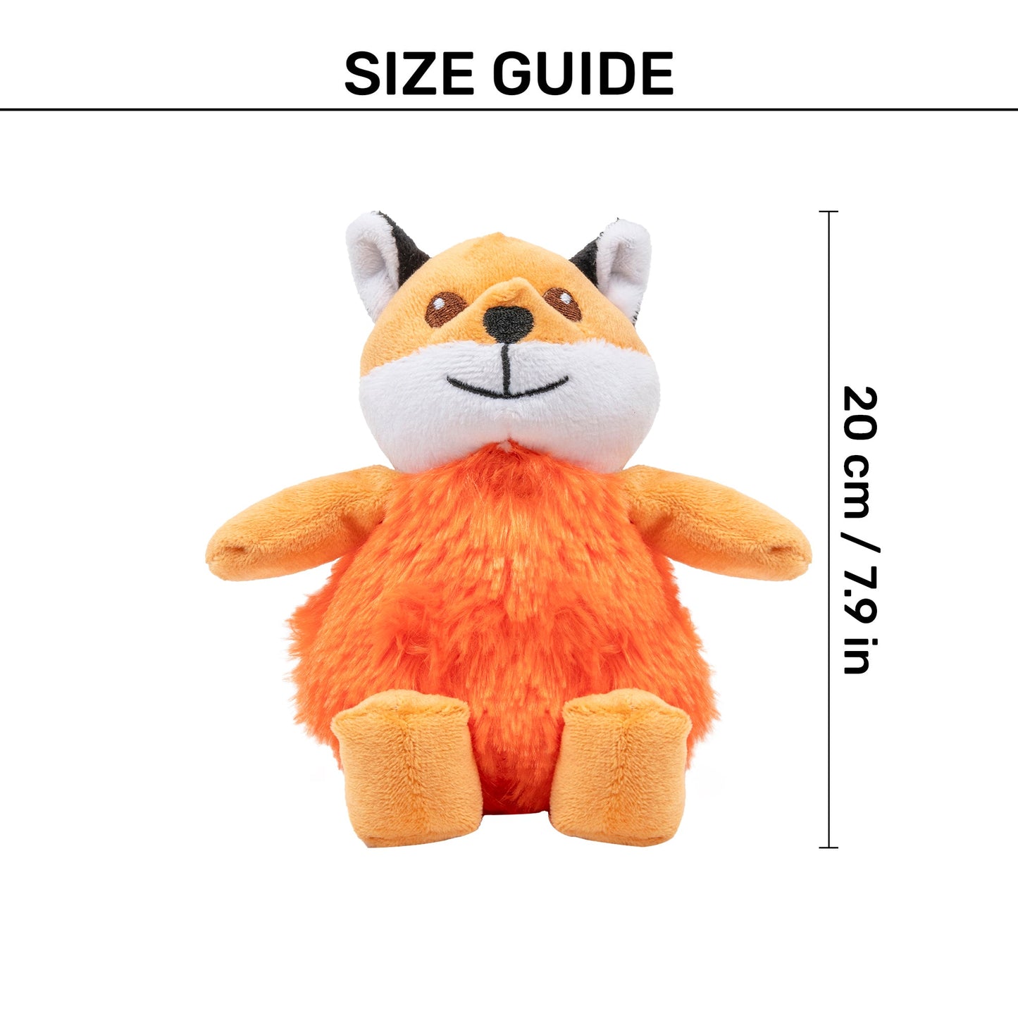 TLC Snuggle Fox Squeaky Plush Toy For Puppies & Small Dogs - Brown - Heads Up For Tails