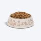HUFT Wag And Doodle Printed Melamine Bowl With Steel Inserts For Dogs - Beige - Heads Up For Tails