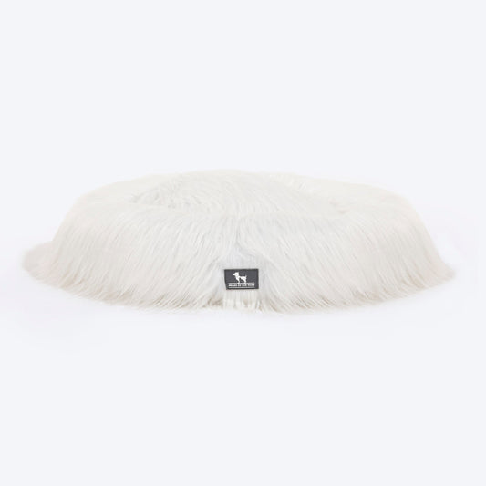 HUFT Furry Bliss Cuddle Bed For Cat & Puppy - White - Heads Up For Tails