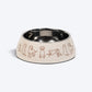 HUFT Wag And Doodle Printed Melamine Bowl With Steel Inserts For Dogs - Beige - Heads Up For Tails