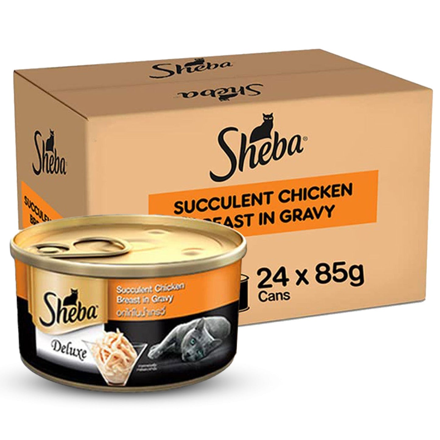 Sheba Deluxe Premium (1+ Years) Succulent Chicken Breast in Gravy Adult Wet Cat Food - 85 gm Packs - Heads Up For Tails