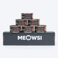 Meowsi by HUFT Chicken Breast with Duck in Broth, 80 gm can, features a pull-tab lid and a mix of shredded meat.
