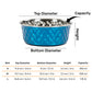 HUFT Dine N' Dazzle Embossed Steel Bowl For Dog - Blue - Heads Up For Tails