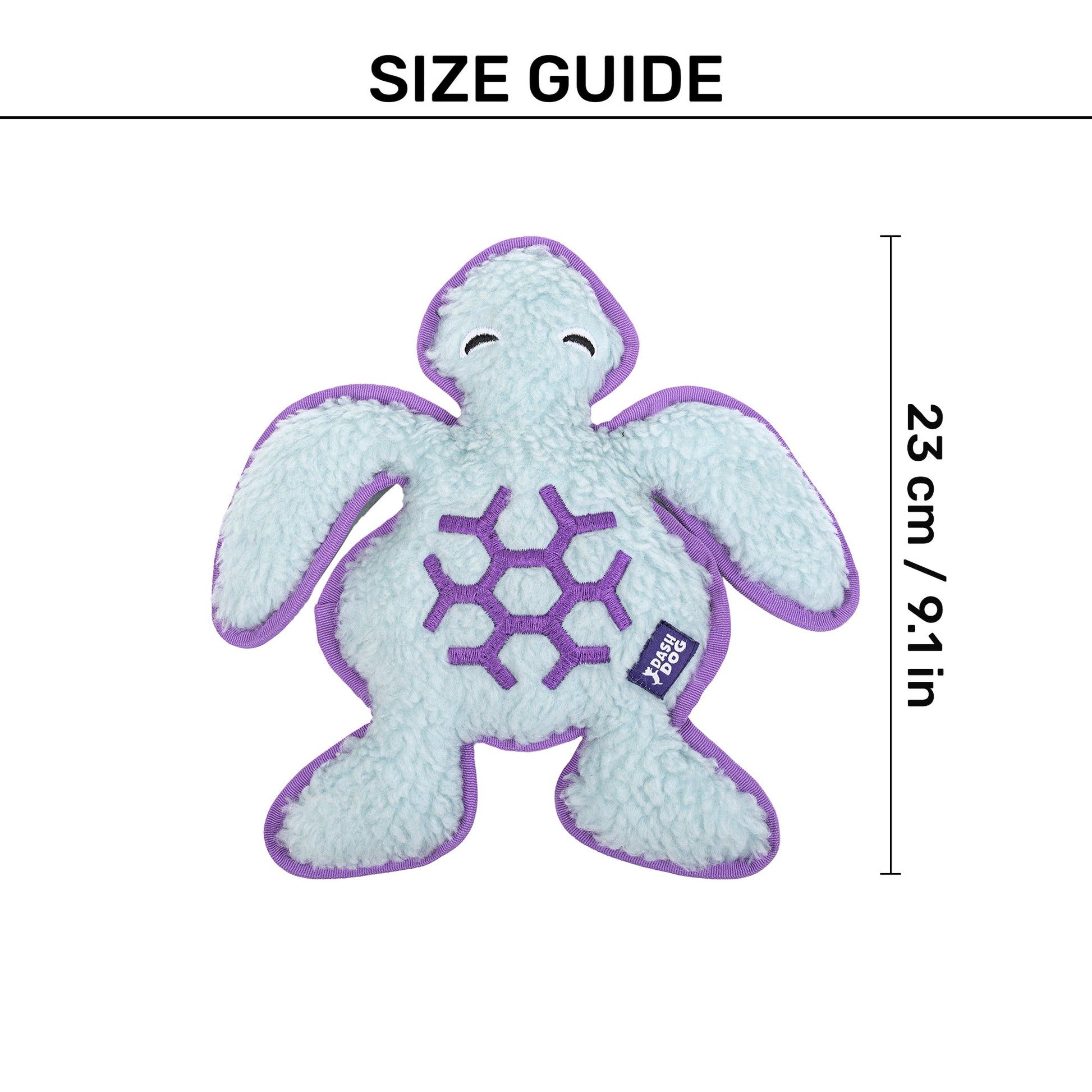 Dash Dog Tortie The Turtle Squeaky Plush Toy For Dog - Green - Heads Up For Tails